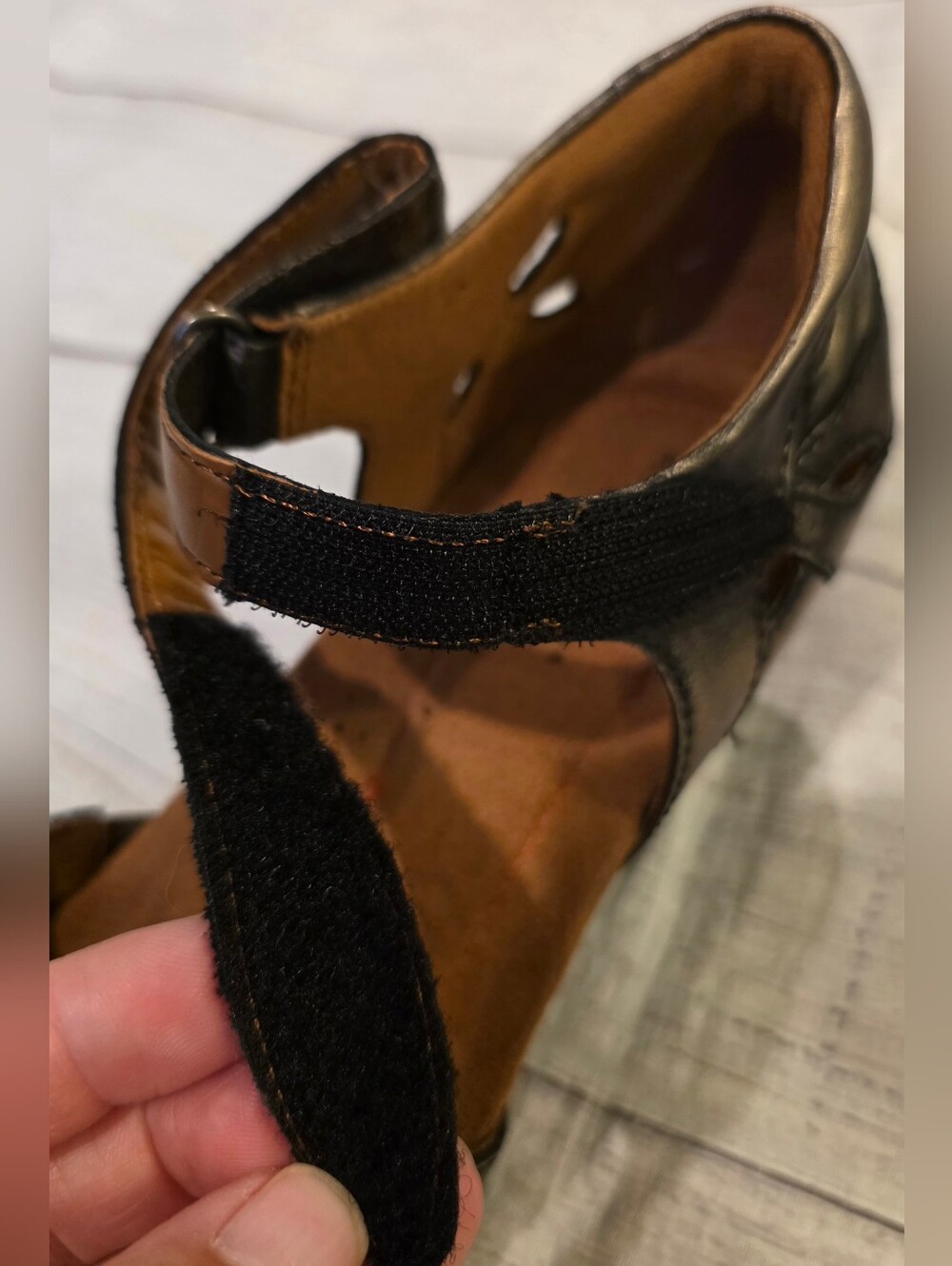Rockport Cobb Hill Pewter Mary Jane Size 8 Leather Comfort Shoe Dark Academia - Picture 10 of 12